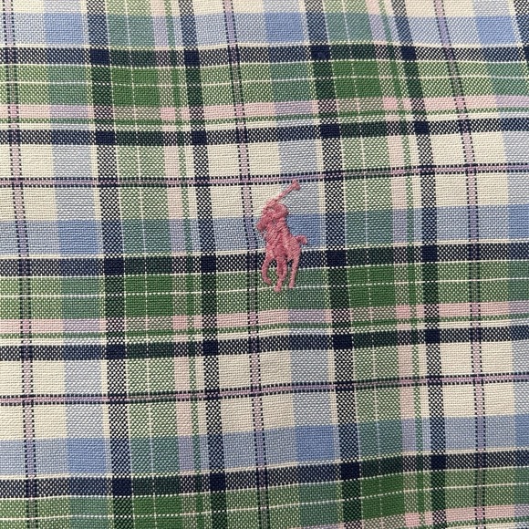 Ralph Lauren Button Classic Fit Pink Logo Down Long Sleeve Shirt XXL Spring - Picture 5 of 14